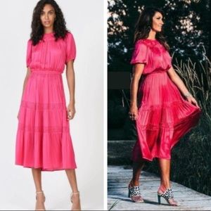 Anthropologie Mireya Ruffled Midi Dress Large - NWOT